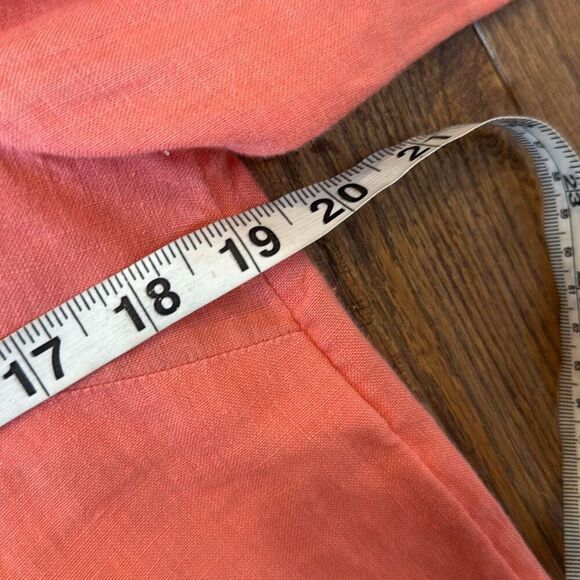 Charter Club 100% linen luxury coral lace trim tunic blouse MP - Picture 7 of 8